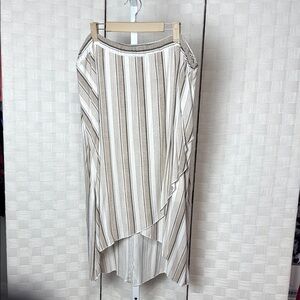 New‎ Directions Striped Beige and White Women's Skirt